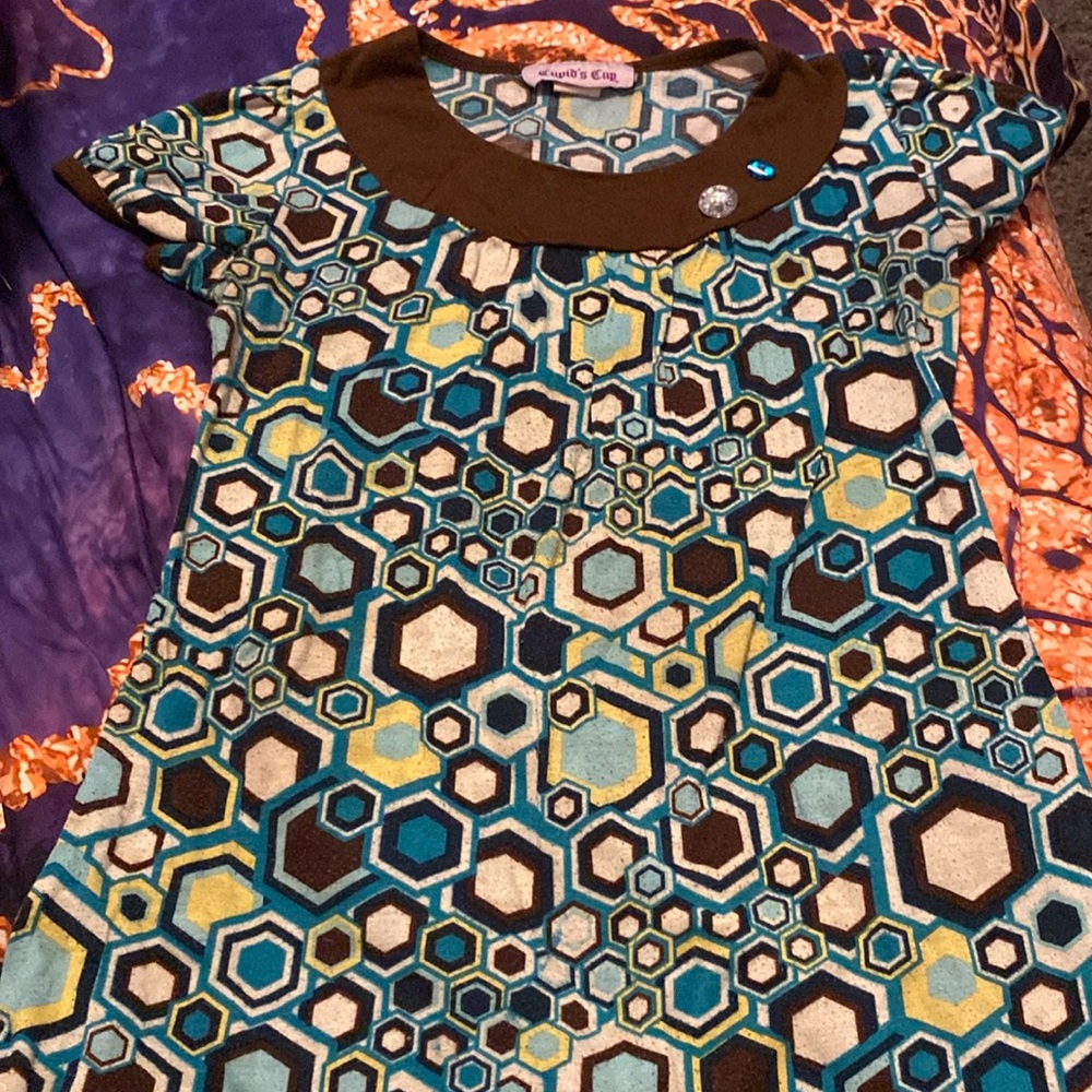 Cupids cup girls size 10/12 short sleeve tunic style shirt